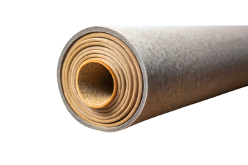 Rolled cork material isolated on white background