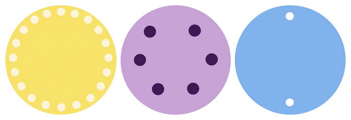 Fototapeta premium PNG Colorful circular paper tags, element set on transparent background