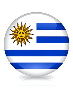 Circular Uruguayan flag icon