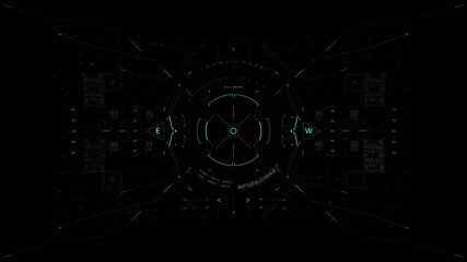 High-Tech Combat HUD Interface with Glowing Teal Graphics for Targeting and Battlefield Analysis - Powered by Adobe