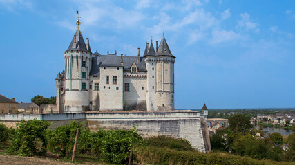 Fototapeta premium Castel of Saumur, medieval architecture in the Loire Valley in France