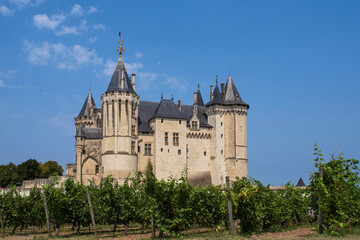Fototapeta premium Castel of Saumur, medieval architecture in the Loire Valley in France
