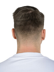 back view of a man isolated 