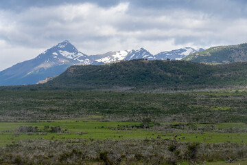 Fototapeta premium Landscapes of Chilean Patagonia leaving Puerto Natales
