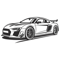 Fototapeta premium Luxury Sports Car Line Art Illustration design 