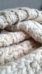 Close-up of folded knit fabric
