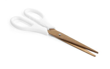 One pair of scissors isolated on white