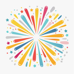 Abstract animation of a firework as minimalist bursts of color