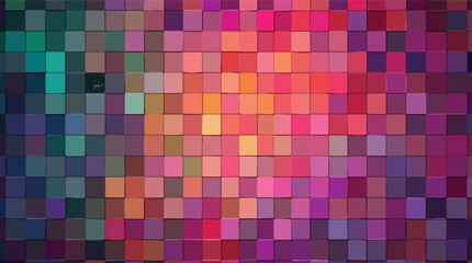 Pixelated mosaic of vibrant gradient colors from teal to magenta abstract.