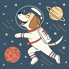 Dog Astronaut in Space
