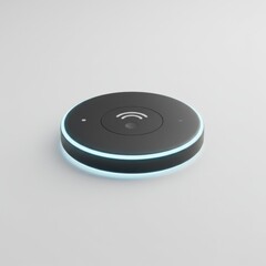 Smart Home Device with Digital Connectivity and Advanced Technology on Light Grey Background