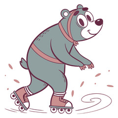 Bear in Roller Skates