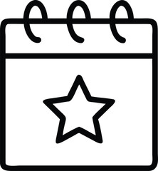 Calendar With Star icon Vector illustration.