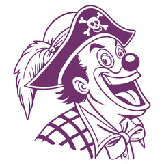 Vector art of cartoon pirate clown character