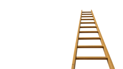 Climbing toward success with a ladder reaching for opportunities
