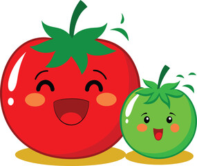 Funny cartoon tomato