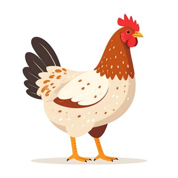 Cute cartoon hen illustration