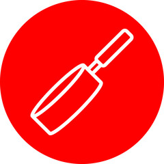 Soucepan Vector Line White Circle Red Icon Design