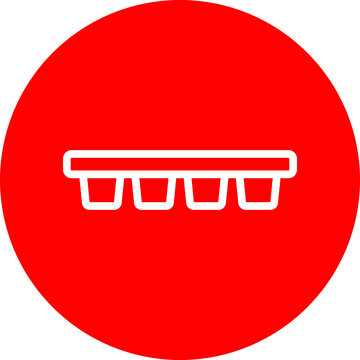 Mufin Molds Vector Line White Circle Red Icon Design