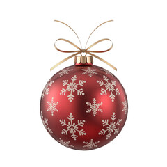 Christmas Tree Decoration Elements  Luxurious Red and Gold 3D Ball Ornaments PNG