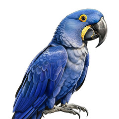 Obraz premium Stunning hyacinth macaw parrot portrait captivating blue feathers exotic bird wildlife