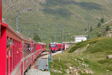 Naklejka premium Arriving at Bernina Lagalp