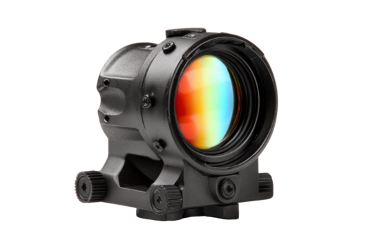 Compact Reflex Sight Optic on Transparent Background