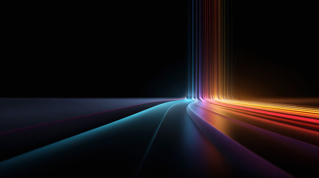 abstract colorful tech lines background - Powered by Adobe