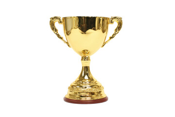 Golden Trophy Cup on Transparent Background