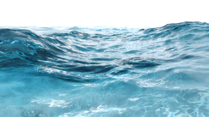 Serene ocean waves glistening in sunlight, isolated on transparent background PNG