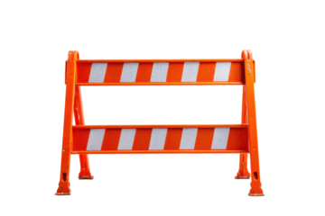 Orange Portable Road Barrier with Reflective Stripes