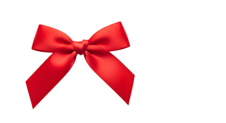 Fototapeta premium A vibrant red satin ribbon bow, isolated on transparent background, perfect for adding a festive touch to gifts and decorations for any occasion