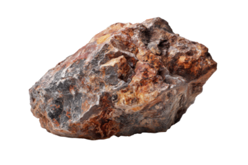 Single Igneous Rock Specimen on Transparent Background