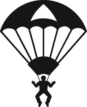  sky diving with parashoot icon