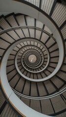 Fototapeta premium Modern Spiral Staircase Architecture Looking Down building