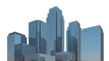 Fototapeta premium Modern glass skyscrapers, city architecture skyline, urban landscape