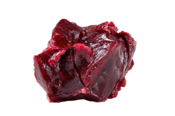 Raw Bear Meat Chunk on Transparent Background