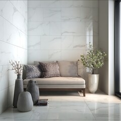 eu quero uma imagem somente de paredes brancas teto branco e piso porcelanato branco Mostrando pouquinho da parede esquerda e maior parte sendo a parede de fre
