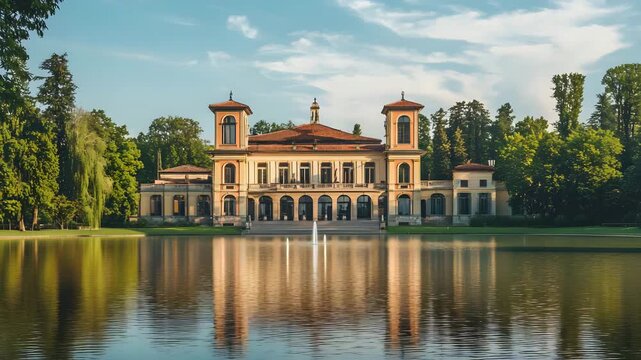The beautiful Parco Sempione park in Milan, offering a peaceful escape with its greenery and tranquil atmosphere