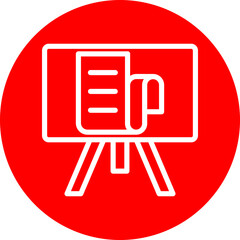 Storyboard  Vector Line white Circle Red Icon Design