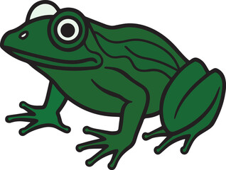 green frog isolated on white