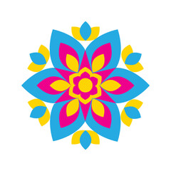 Vector illustration of Rangoli design for Diwali or Deepavali. Geometric minimalist design. banner and poster design for social media and print media