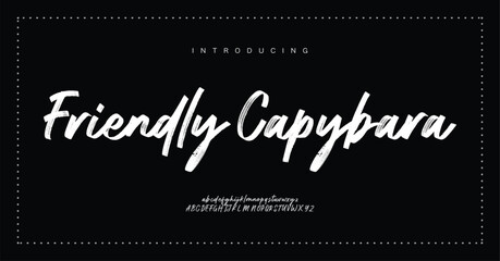 Friendly Capybara Signature Modern Branding Font. Elegant Script Signature Font for Wedding Invitations, Business Branding, and Fashion Projects . vector illustration 
