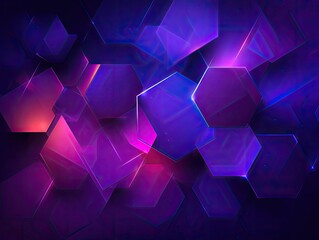 Abstract geometric shapes in vibrant purple and pink hues