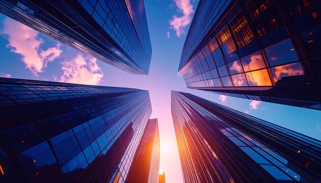 Skyscrapers Reach for the Sky A View of Urban Majesty and Architectural Brilliance