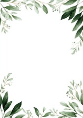 Elegant Certificate with Botanical Laurel Leaf Corners on Pristine White Background, Editable Template