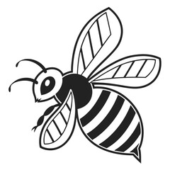 Illustration of a bee with striped body