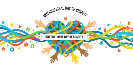 Obraz premium Vibrant abstract heart illustration with colorful swirls and blooming elements expressing love and creativity