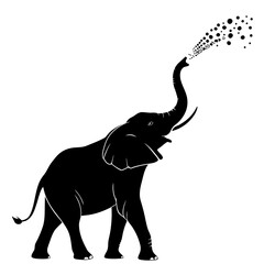 Elephant Vector Illustration, Isolated on White