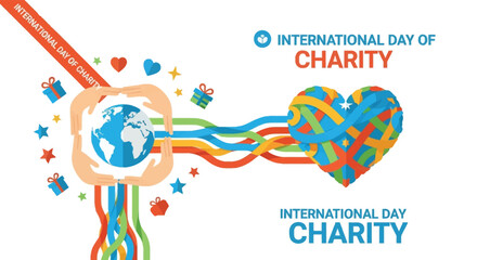 Connecting the world through charitable giving vector illustration scalable eps for global support initiatives